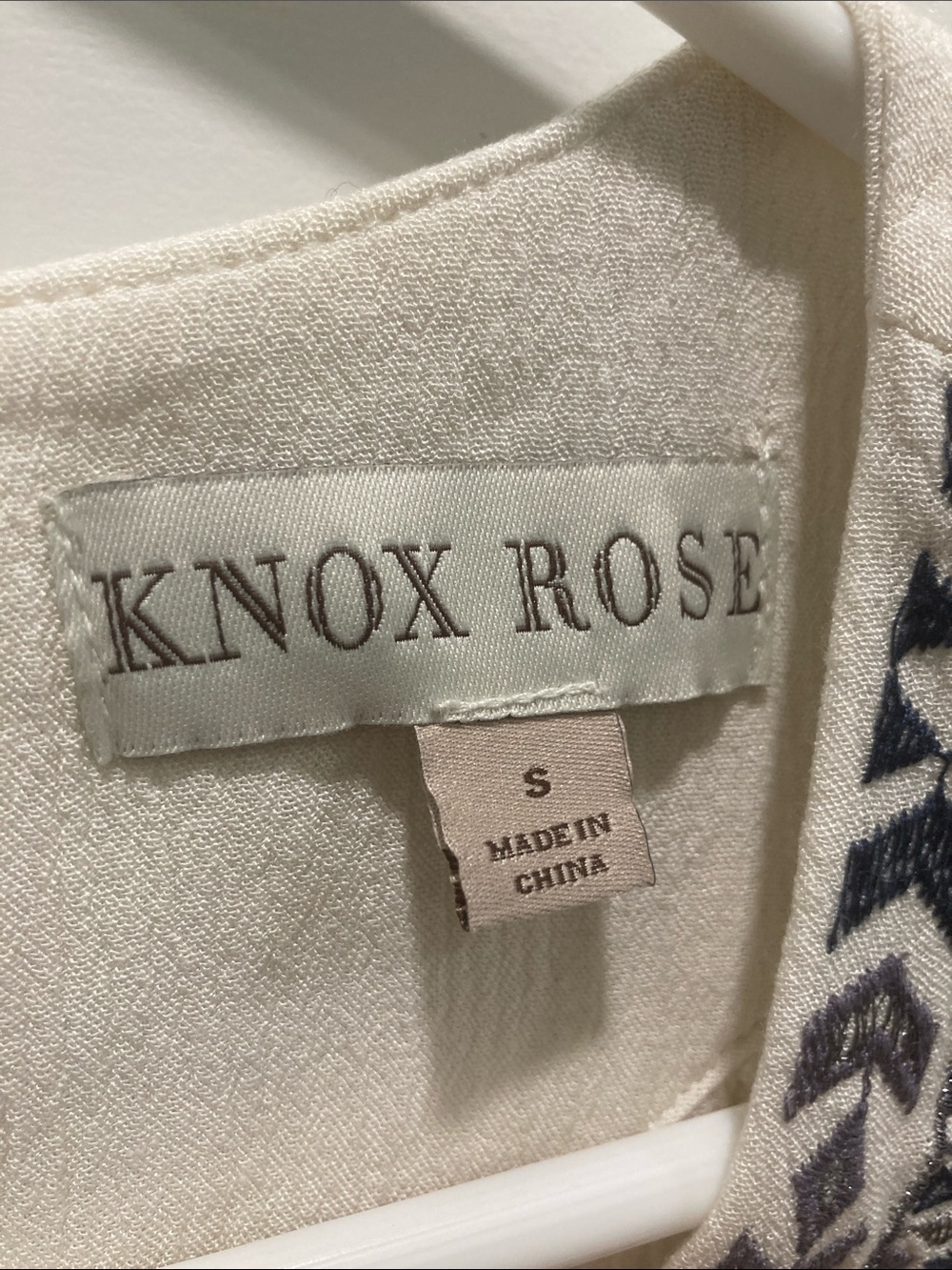 Knox Rose Ivory Embroidered Cold-Shoulder Boho Blouse-Size Small-EUC CottageCore - Picture 2 of 8